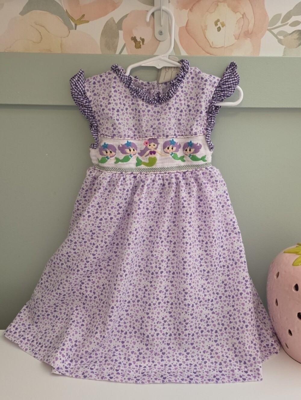 Smocked Purple 3t Floral Mermaid Dress for Kids From Lil Cactus